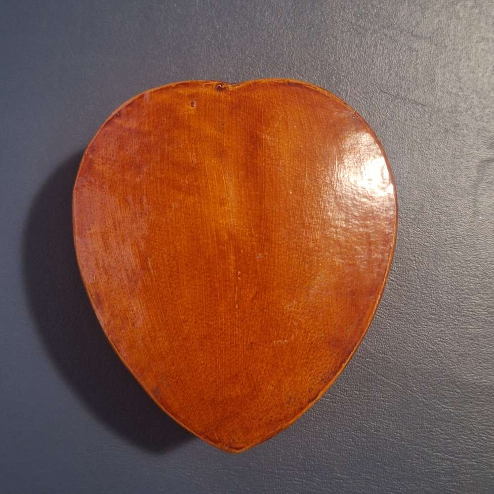 Heart-Shaped Wooden Decor Vintage Glossy Trinket Box